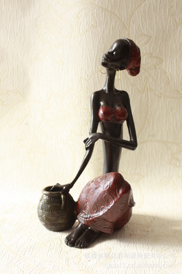 外貿出口尾單 黑人人物樹脂工藝擺件3907的藝術與商機